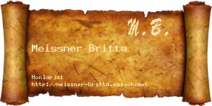 Meissner Britta névjegykártya